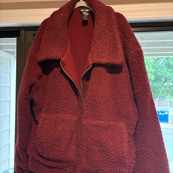 Hot Topic New Women's Oversized Bur Teddy Jacket Size - Picture 2 of 3